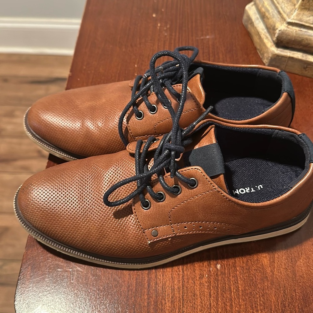 Nordstrom Brown and Navy Boys Dress Shoes